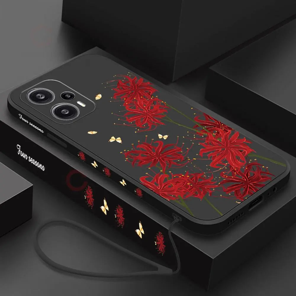 Deksel til Xiaomi Redmi Note 12 Pro Plus 5G 12 4G 12s 11 Pro + 10 8 9 Pro 10s 9s Silicone Phone deksel with Lanyard
