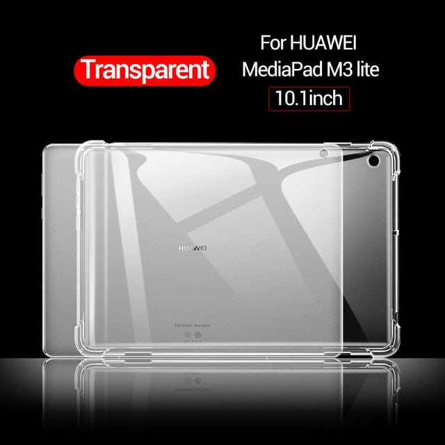 Deksel til Huawei MediaPad MatePad Pro T3 T5 M3 M5 M6 Lite 8.0 8.4 10 10.4 10.8 Transparent Rubber Back Cover
