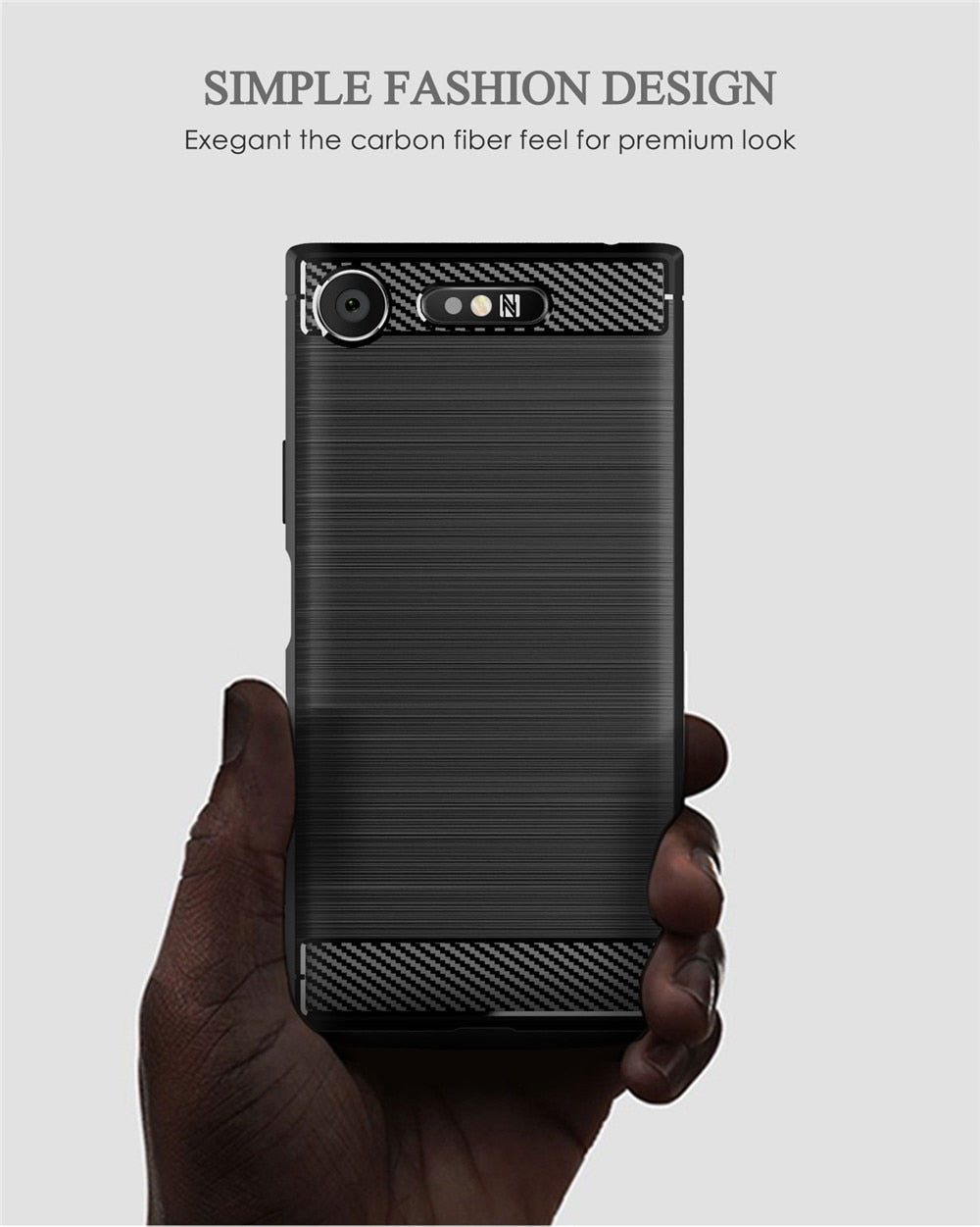Deksel til Sony Xperia XZ1 Case Luxury Carbon Fiber Skin Full Soft Silicone Cover Case For Sony XZ1 Compact XZ1Compact Phone Cases