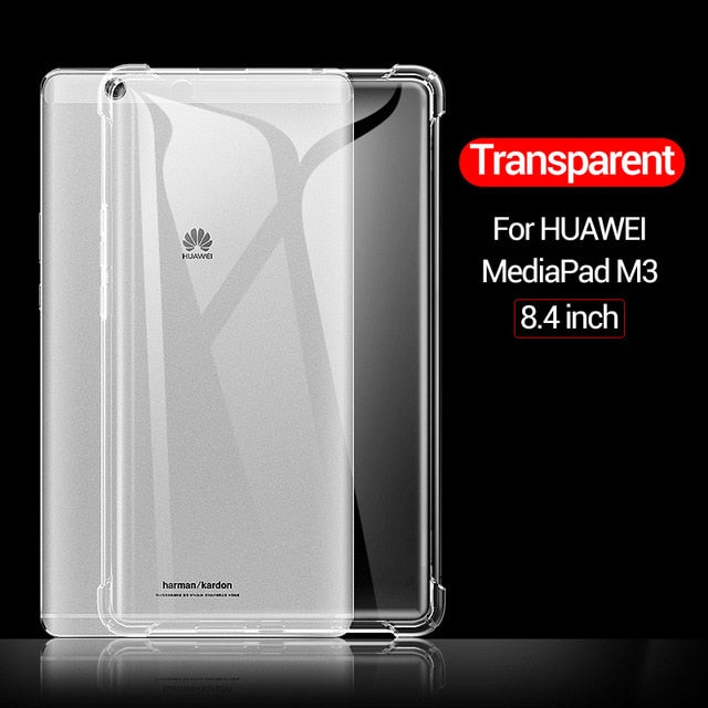 Deksel til Huawei MediaPad MatePad Pro T3 T5 M3 M5 M6 Lite 8.0 8.4 10 10.4 10.8 Transparent Rubber Back Cover