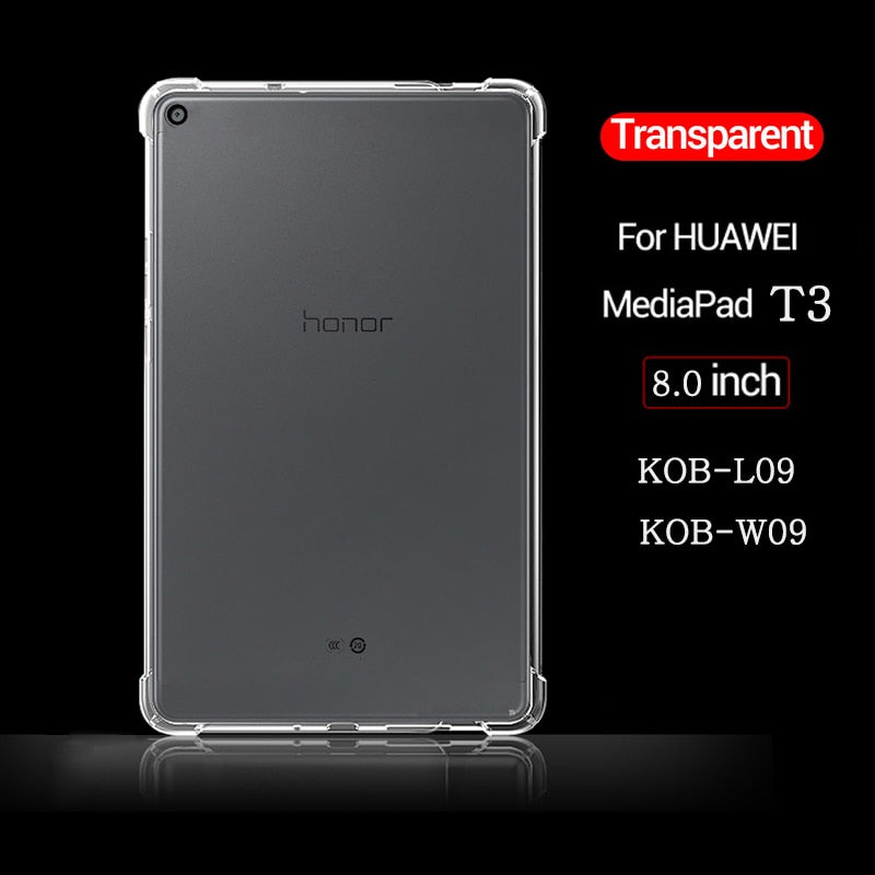 Deksel til Huawei MediaPad MatePad Pro T3 T5 M3 M5 M6 Lite 8.0 8.4 10 10.4 10.8 Transparent Rubber Back Cover