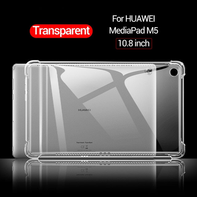 Deksel til Huawei MediaPad MatePad Pro T3 T5 M3 M5 M6 Lite 8.0 8.4 10 10.4 10.8 Transparent Rubber Back Cover