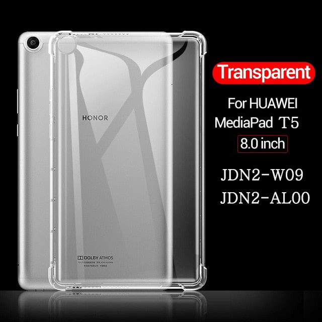 Deksel til Huawei MediaPad MatePad Pro T3 T5 M3 M5 M6 Lite 8.0 8.4 10 10.4 10.8 Transparent Rubber Back Cover