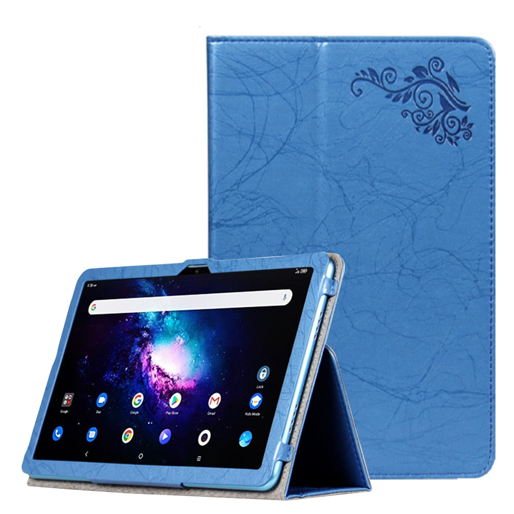 Deksel til TCL 10 Tab Max 4G 10.36 Android 9296G Tablet Case Print PU Leather Folding Stand with Hand Holder Magnetic Cover 9295G