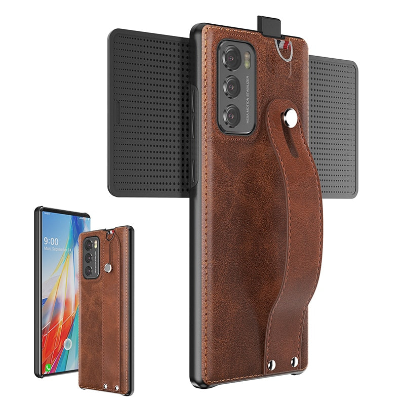 Deksel til LG Wing Luxury Leather Phone Cover Shell Full Protection Coque for LG Wing Phone Accessories