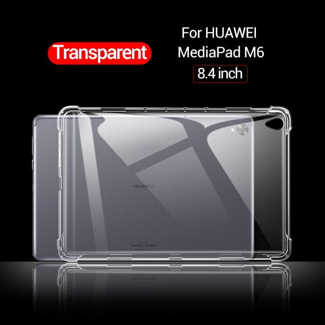 Deksel til Huawei MediaPad MatePad Pro T3 T5 M3 M5 M6 Lite 8.0 8.4 10 10.4 10.8 Transparent Rubber Back Cover