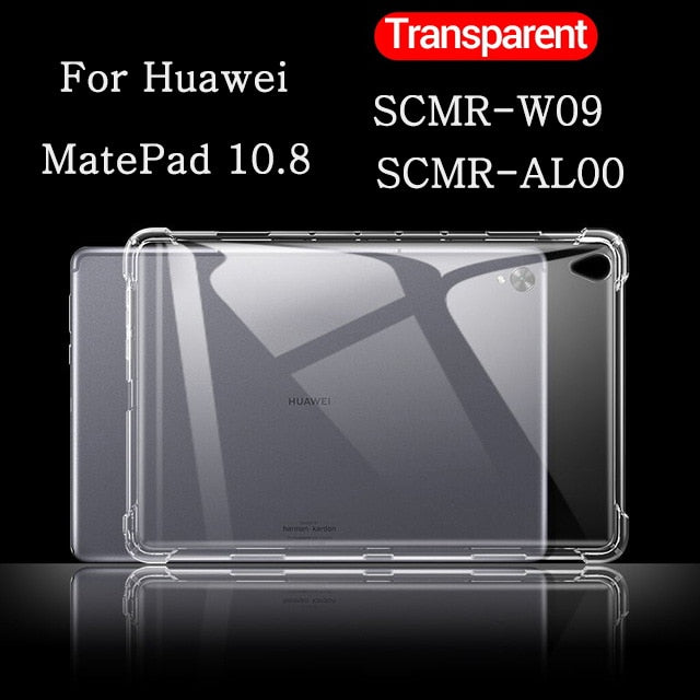 Deksel til Huawei MediaPad MatePad Pro T3 T5 M3 M5 M6 Lite 8.0 8.4 10 10.4 10.8 Transparent Rubber Back Cover