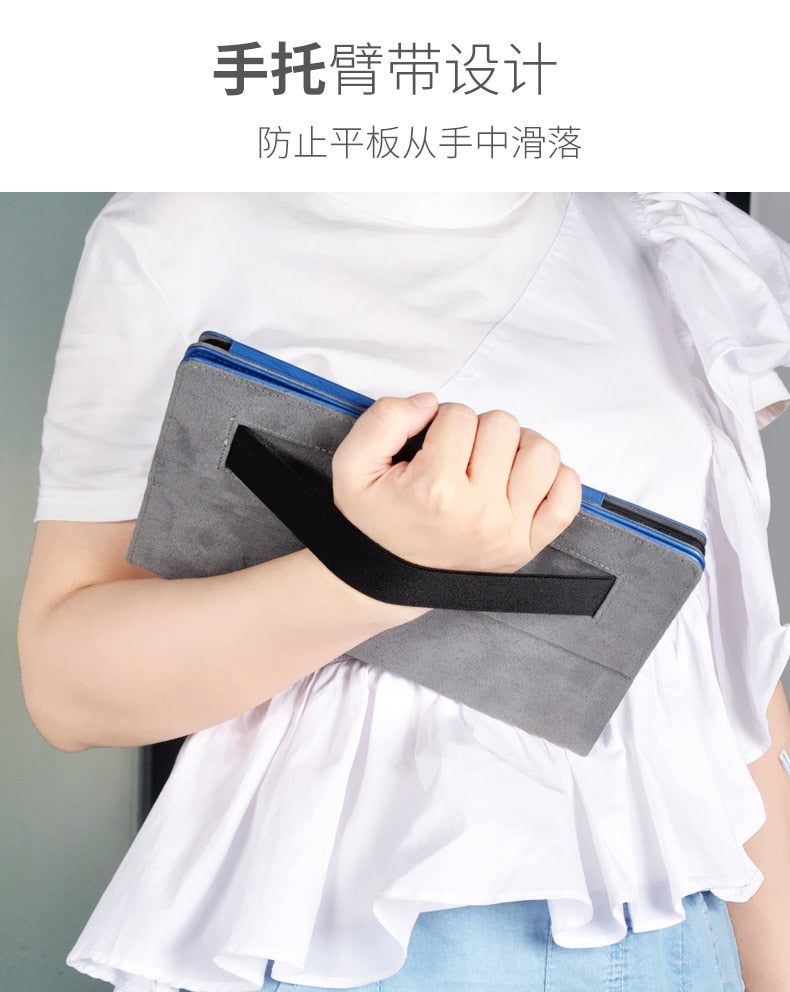 Deksel til TCL 10 Tab Max 4G 10.36 Android 9296G Tablet Case Print PU Leather Folding Stand with Hand Holder Magnetic Cover 9295G