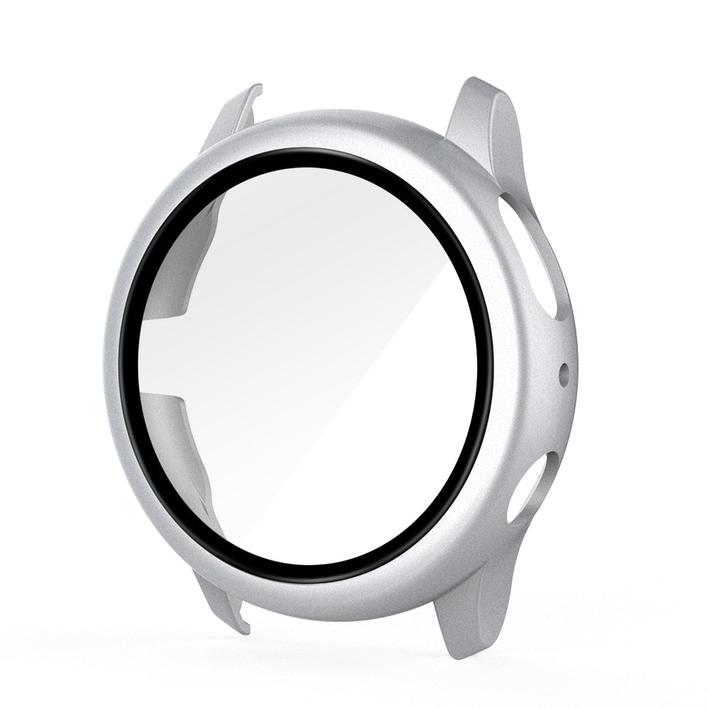 Deksel til Samsung Galaxy Watch Active 2 44mm 40mm Full Coverage Bumper with Tempered Glass Beskyttelsesdeksel Skjermbeskytter