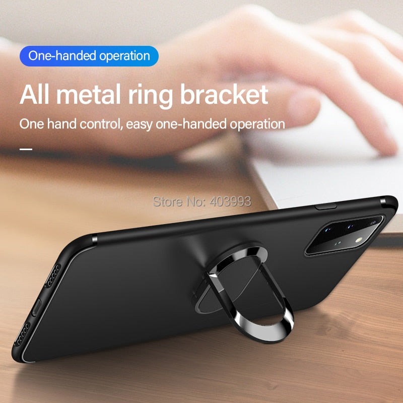 Deksel til Sony Xperia 1 IV Case Metal Ring Holder Magnetic Silicone Phone Cover On For Sony Xperia 1 5 10 II III Pro-I