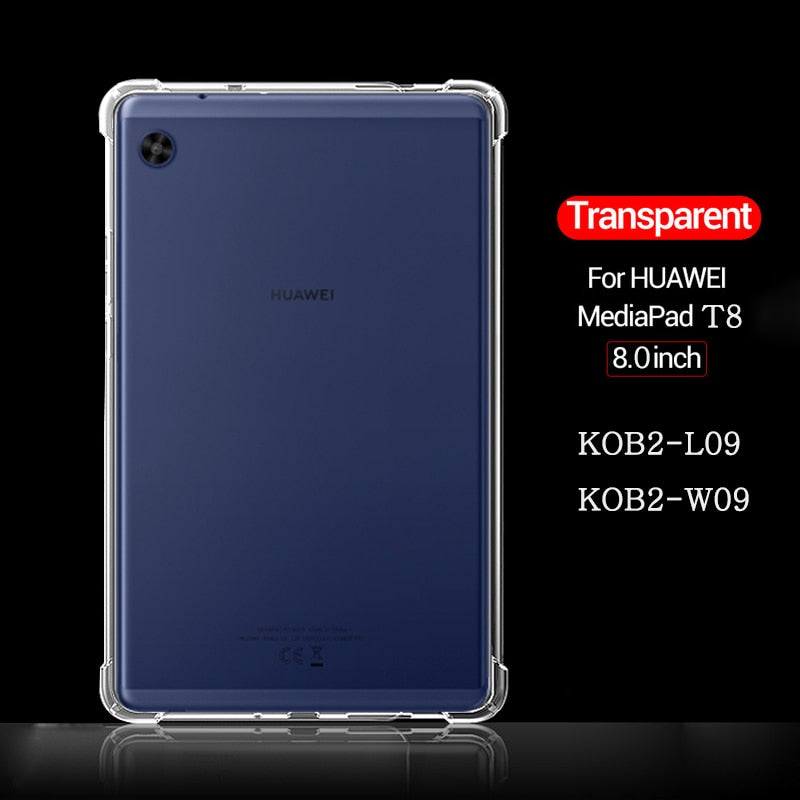 Deksel til Huawei MediaPad MatePad Pro T3 T5 M3 M5 M6 Lite 8.0 8.4 10 10.4 10.8 Transparent Rubber Back Cover