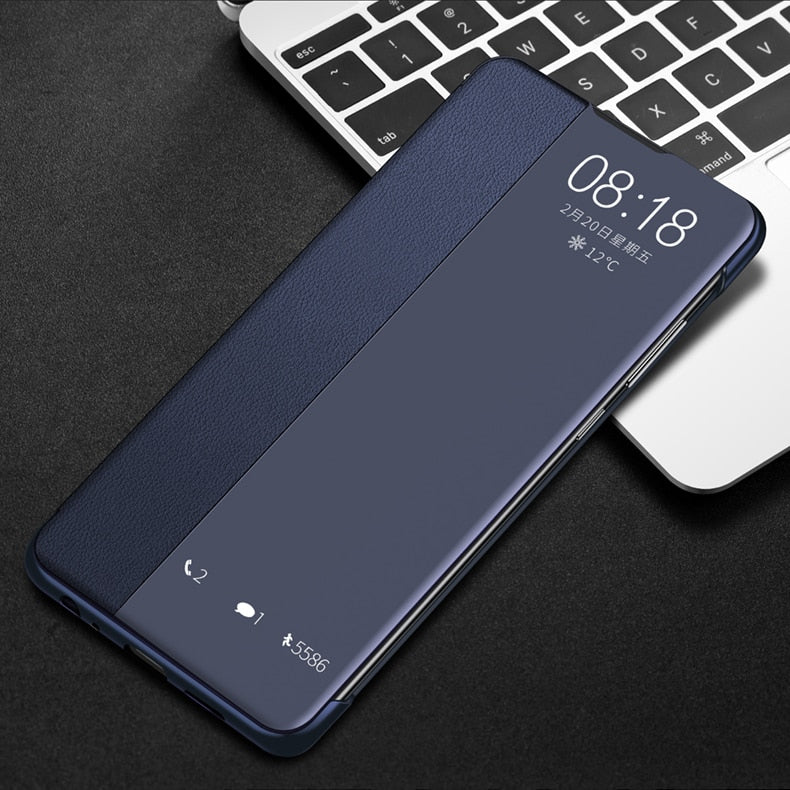 Deksel til Huawei P30 P40 P50 P20 Pro P10 Plus Mate 10 20 30 40 Pro Lite Case Auto Sleep Ultra Thin