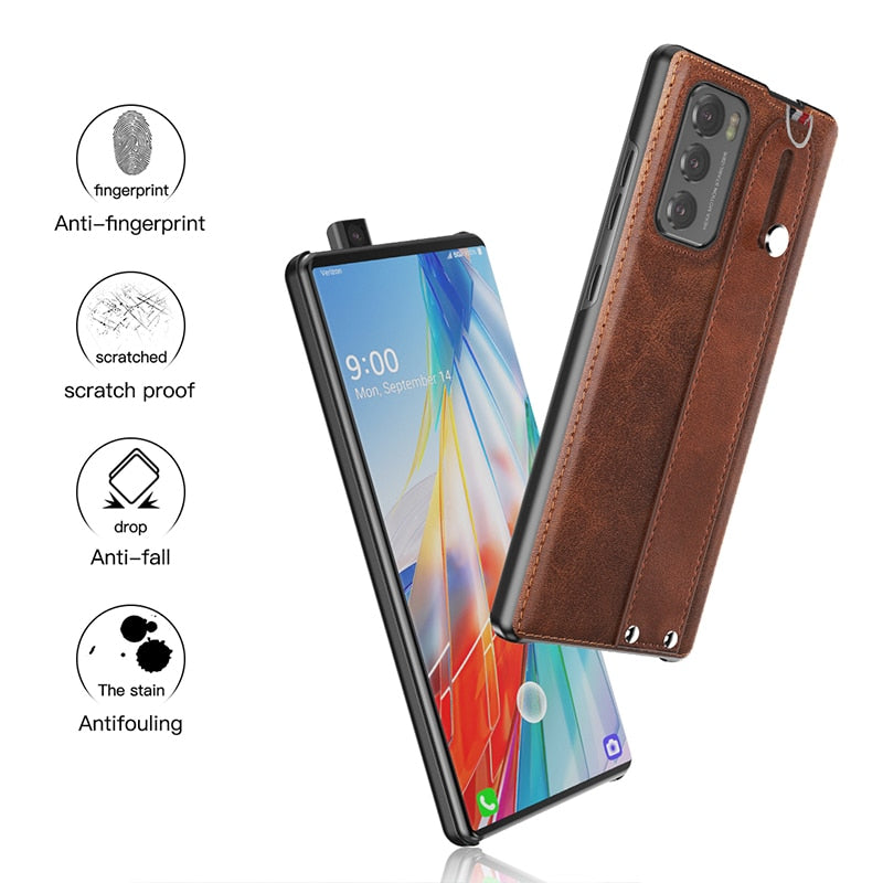 Deksel til LG Wing Luxury Leather Phone Cover Shell Full Protection Coque for LG Wing Phone Accessories