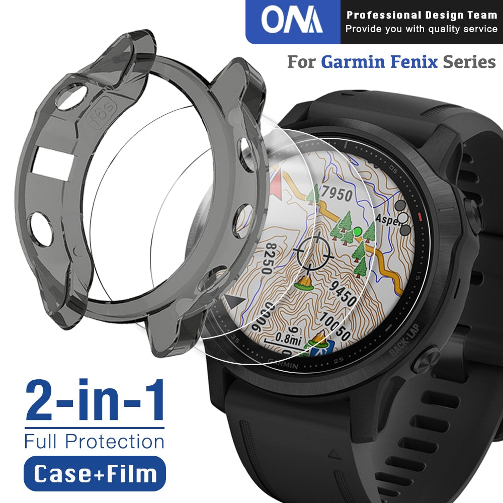 Deksel til Garmin Fenix 7 og Fenix 6 med herdet glass