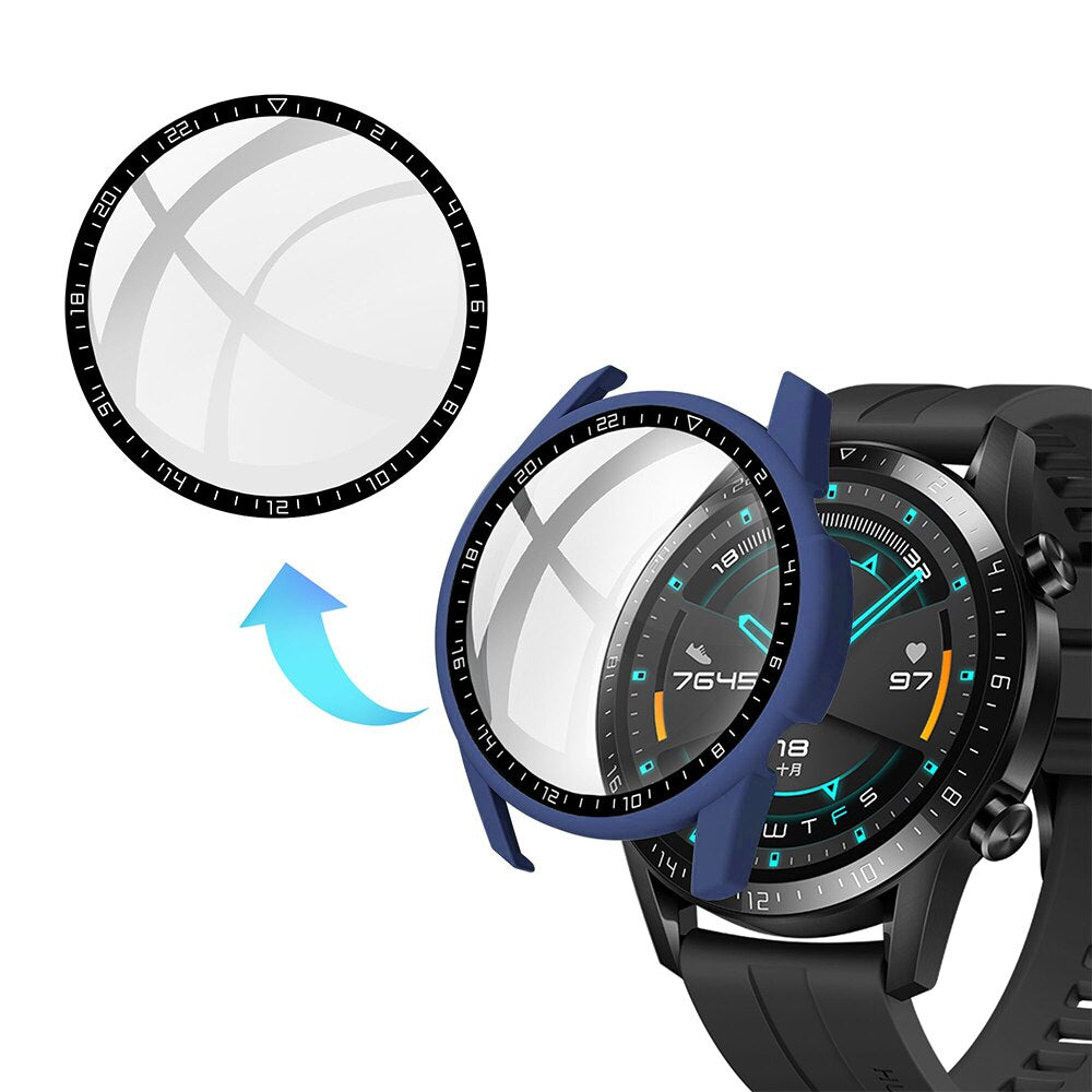 Deksel til Huawei Watch GT 2 46mm/42mm Accessories Full Coverage Bumper Screen Tempered Protector gt2 46mm 42mm Cover