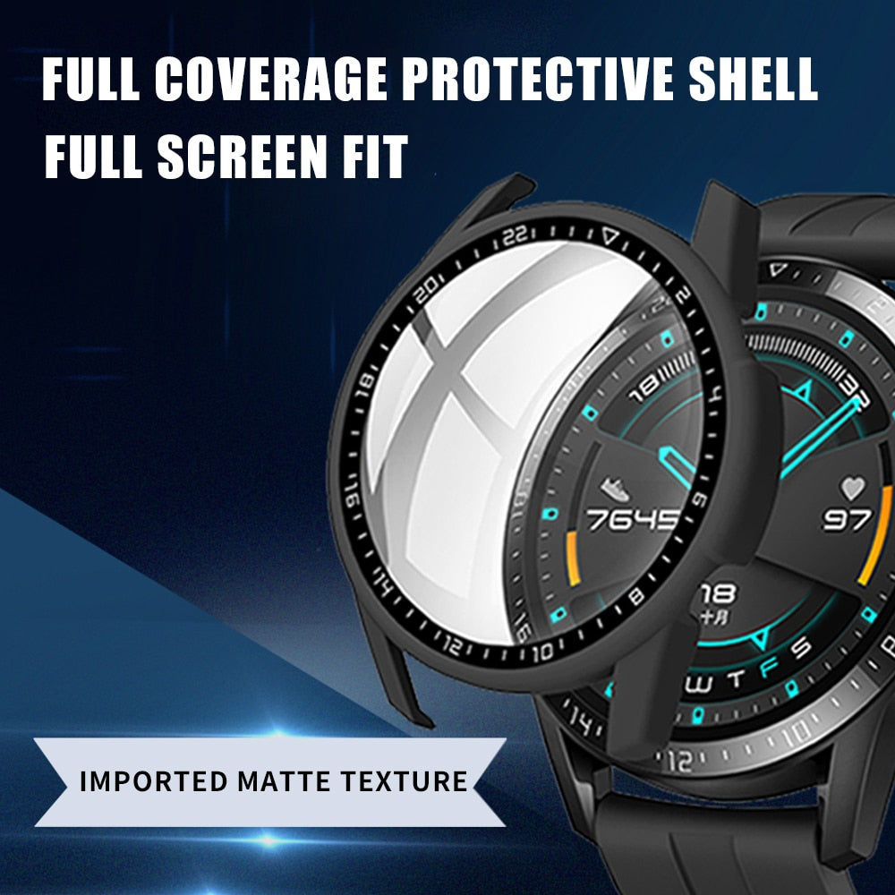Deksel til Huawei Watch GT 2 46mm/42mm Accessories Full Coverage Bumper Screen Tempered Protector gt2 46mm 42mm Cover