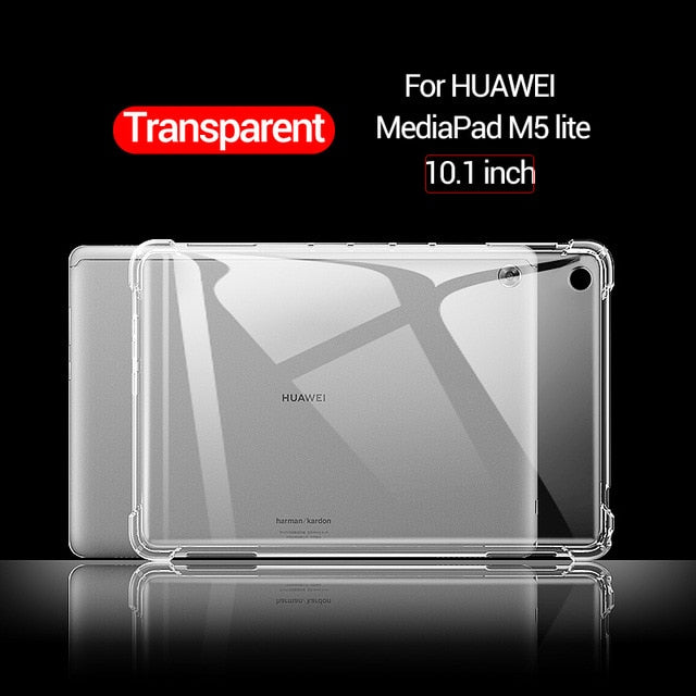 Deksel til Huawei MediaPad MatePad Pro T3 T5 M3 M5 M6 Lite 8.0 8.4 10 10.4 10.8 Transparent Rubber Back Cover