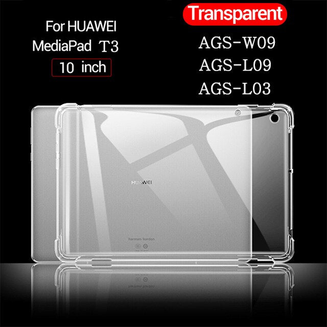 Deksel til Huawei MediaPad MatePad Pro T3 T5 M3 M5 M6 Lite 8.0 8.4 10 10.4 10.8 Transparent Rubber Back Cover