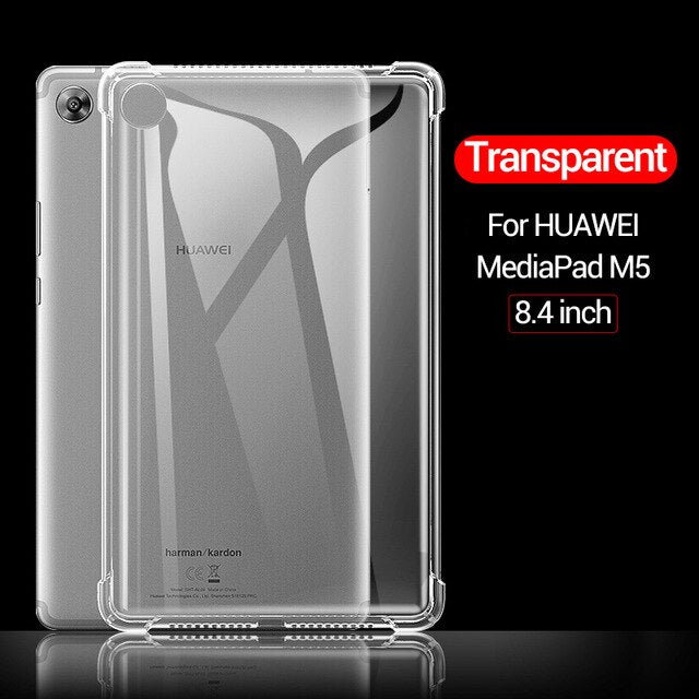 Deksel til Huawei MediaPad MatePad Pro T3 T5 M3 M5 M6 Lite 8.0 8.4 10 10.4 10.8 Transparent Rubber Back Cover