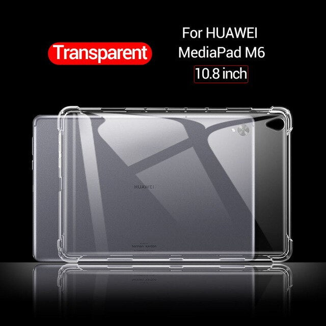 Deksel til Huawei MediaPad MatePad Pro T3 T5 M3 M5 M6 Lite 8.0 8.4 10 10.4 10.8 Transparent Rubber Back Cover
