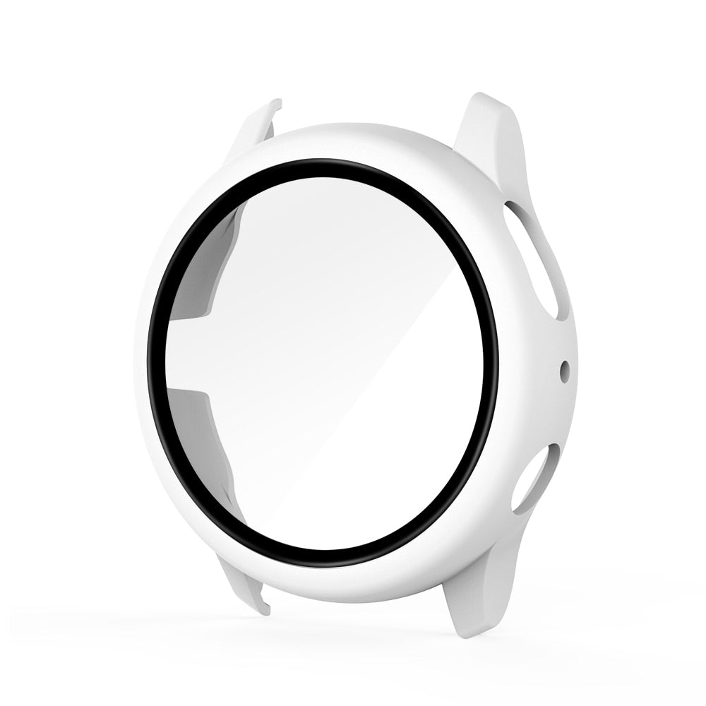 Deksel til Samsung Galaxy Watch Active 2 44mm 40mm Full Coverage Bumper with Tempered Glass Beskyttelsesdeksel Skjermbeskytter