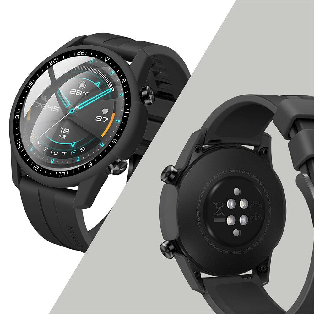 Deksel til Huawei Watch GT 2 46mm/42mm Accessories Full Coverage Bumper Screen Tempered Protector gt2 46mm 42mm Cover