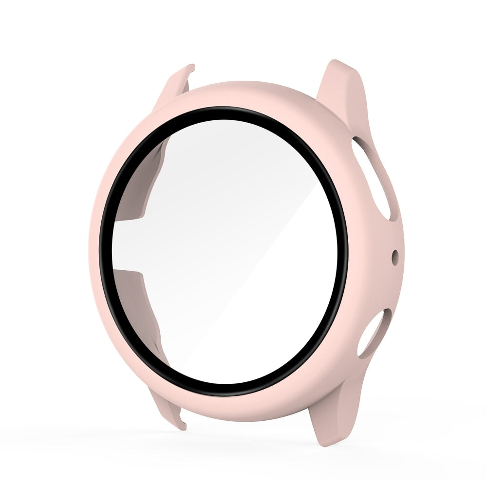 Deksel til Samsung Galaxy Watch Active 2 44mm 40mm Full Coverage Bumper with Tempered Glass Beskyttelsesdeksel Skjermbeskytter