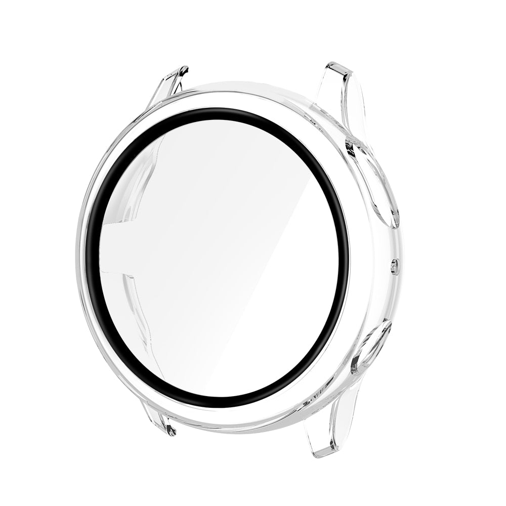 Deksel til Samsung Galaxy Watch Active 2 44mm 40mm Full Coverage Bumper with Tempered Glass Beskyttelsesdeksel Skjermbeskytter