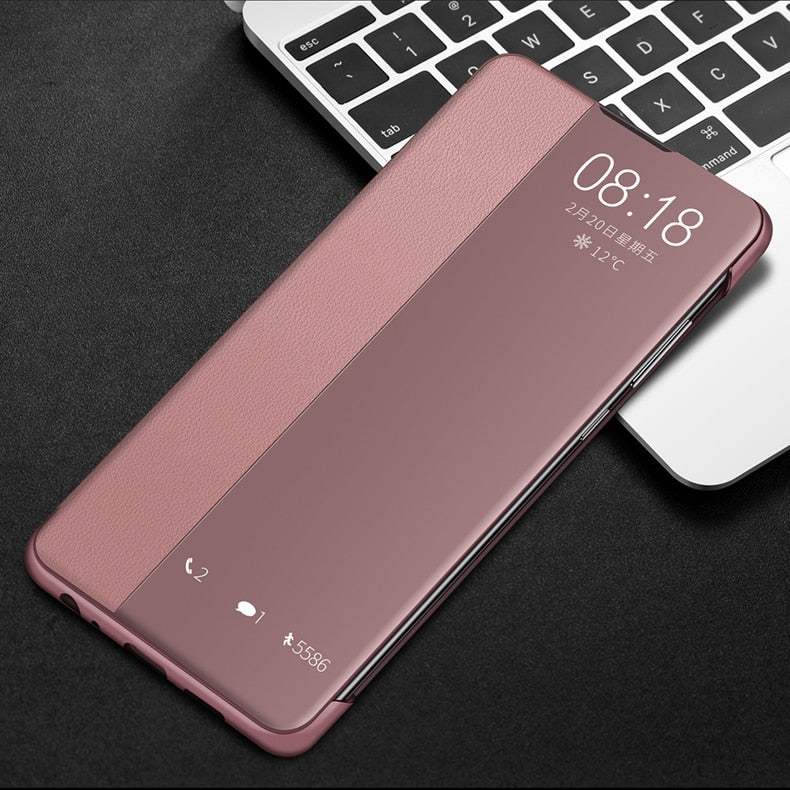 Deksel til Huawei P30 P40 P50 P20 Pro P10 Plus Mate 10 20 30 40 Pro Lite Case Auto Sleep Ultra Thin