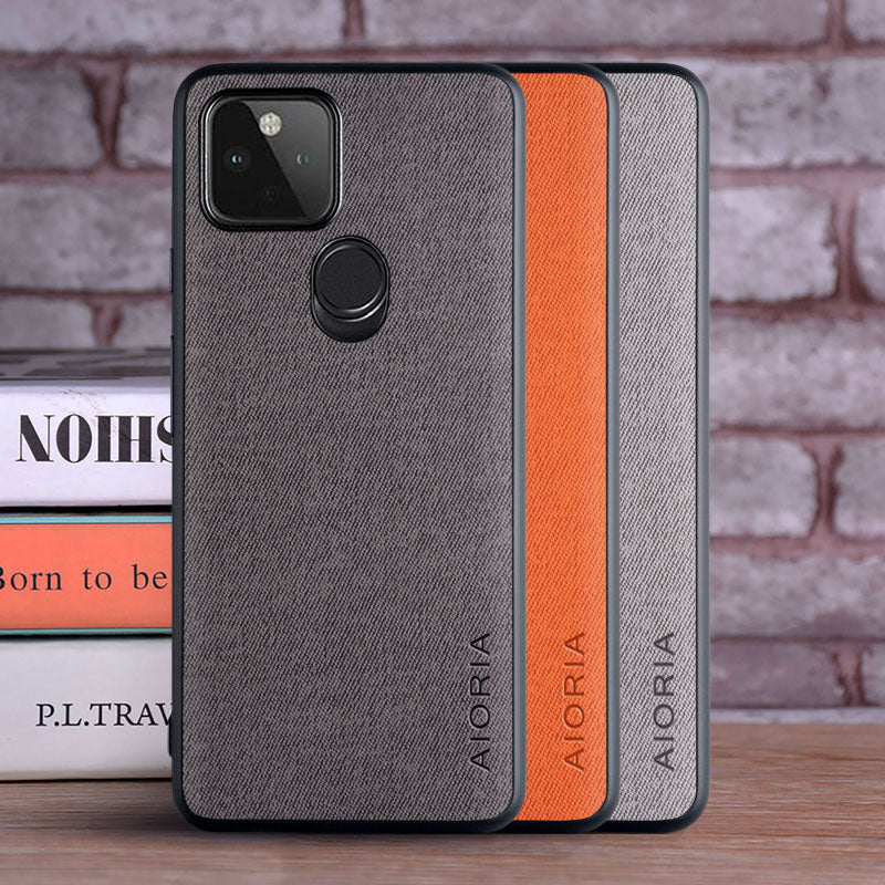 Deksel til Google Pixel 4 4 XL 5 coque Luxury textile Leather skin soft TPU hard phone cover for Google Pixel 4 4 XL case