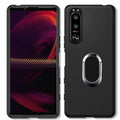 Deksel til Sony Xperia 1 IV Case Metal Ring Holder Magnetic Silicone Phone Cover On For Sony Xperia 1 5 10 II III Pro-I
