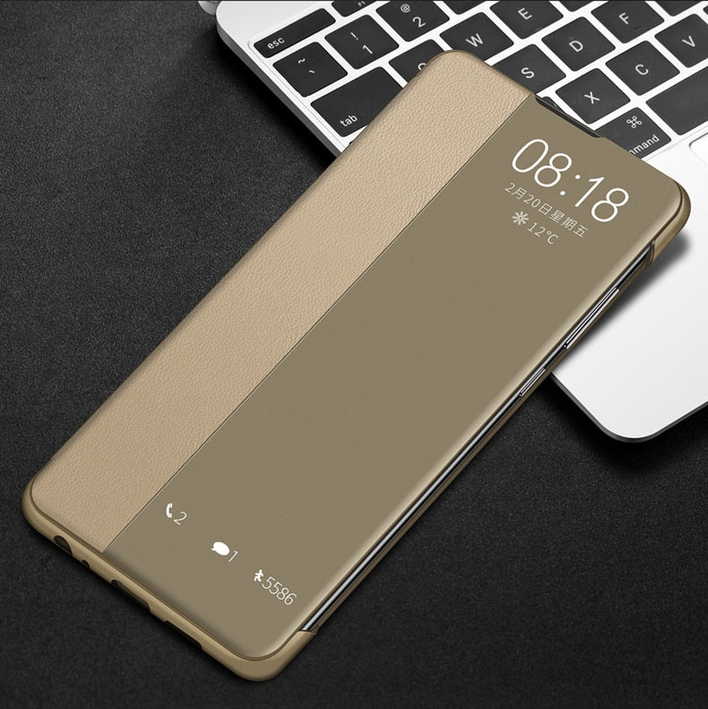 Deksel til Huawei P30 P40 P50 P20 Pro P10 Plus Mate 10 20 30 40 Pro Lite Case Auto Sleep Ultra Thin