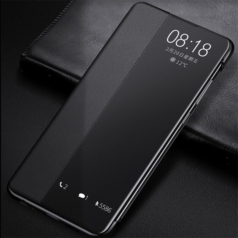 Deksel til Huawei P30 P40 P50 P20 Pro P10 Plus Mate 10 20 30 40 Pro Lite Case Auto Sleep Ultra Thin