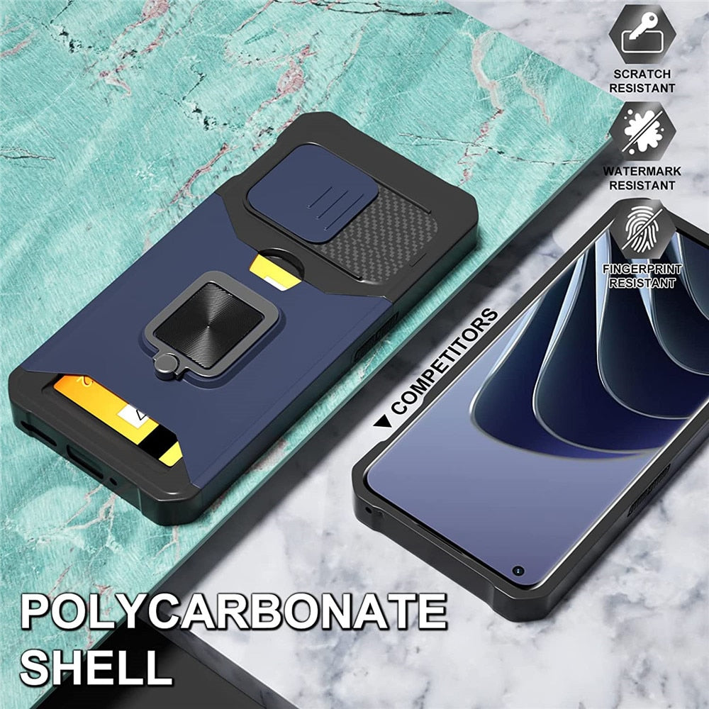 Deksel til Oneplus 10 Pro Case Hard Silder Window Camera Protective Card Ring Cover For One Plus 10 Pro 10Pro Oneplus10 1+10 Pro 6.7"