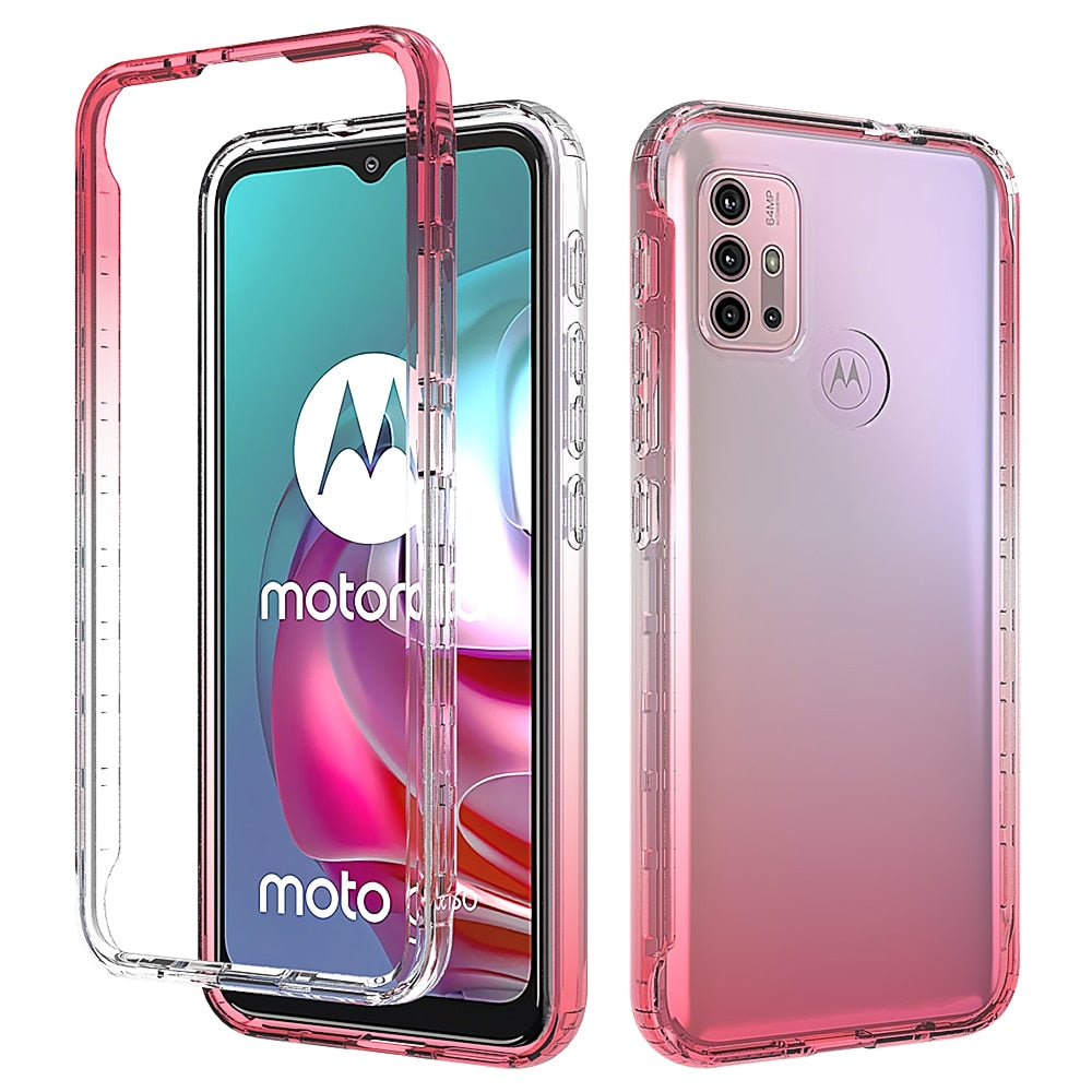 Deksel til Motorola Moto G30 G20 G10 G10 Power G60 G9 Power G9 Plus Full Protection Hard PC + Soft TPU Gradient Color Phone Cover