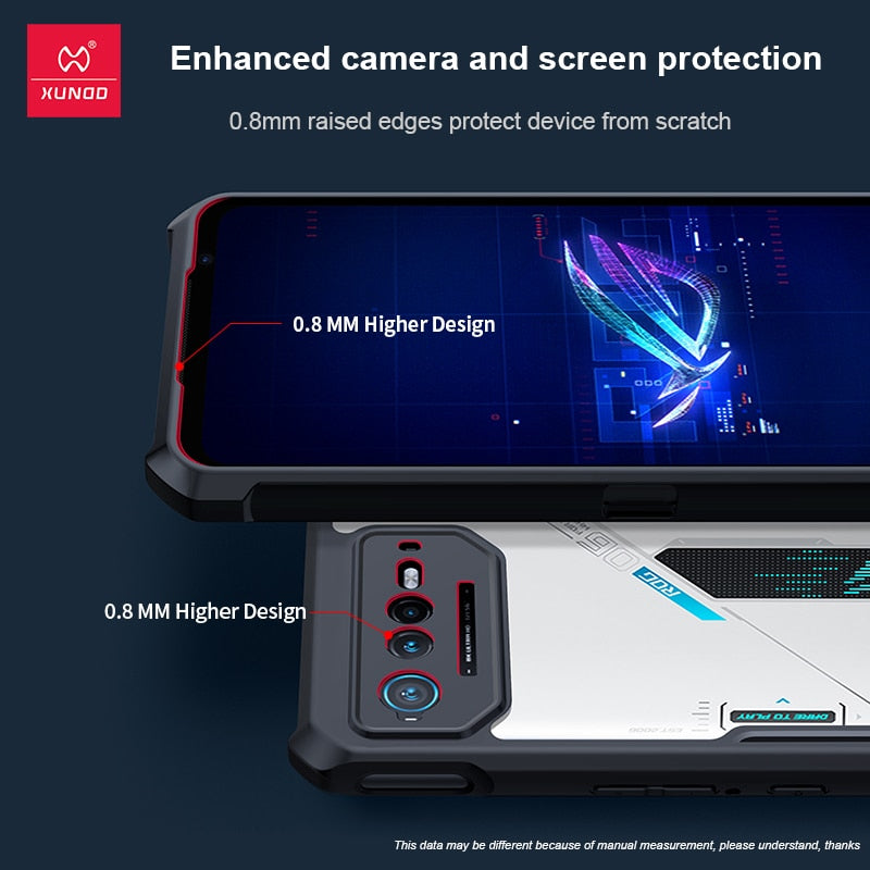 Deksel til Asus ROG Phone 6D Ultimate Case, Transparent Airbag Cover For ROG Phone 5 5S 6 6D Pro Ultimate Case