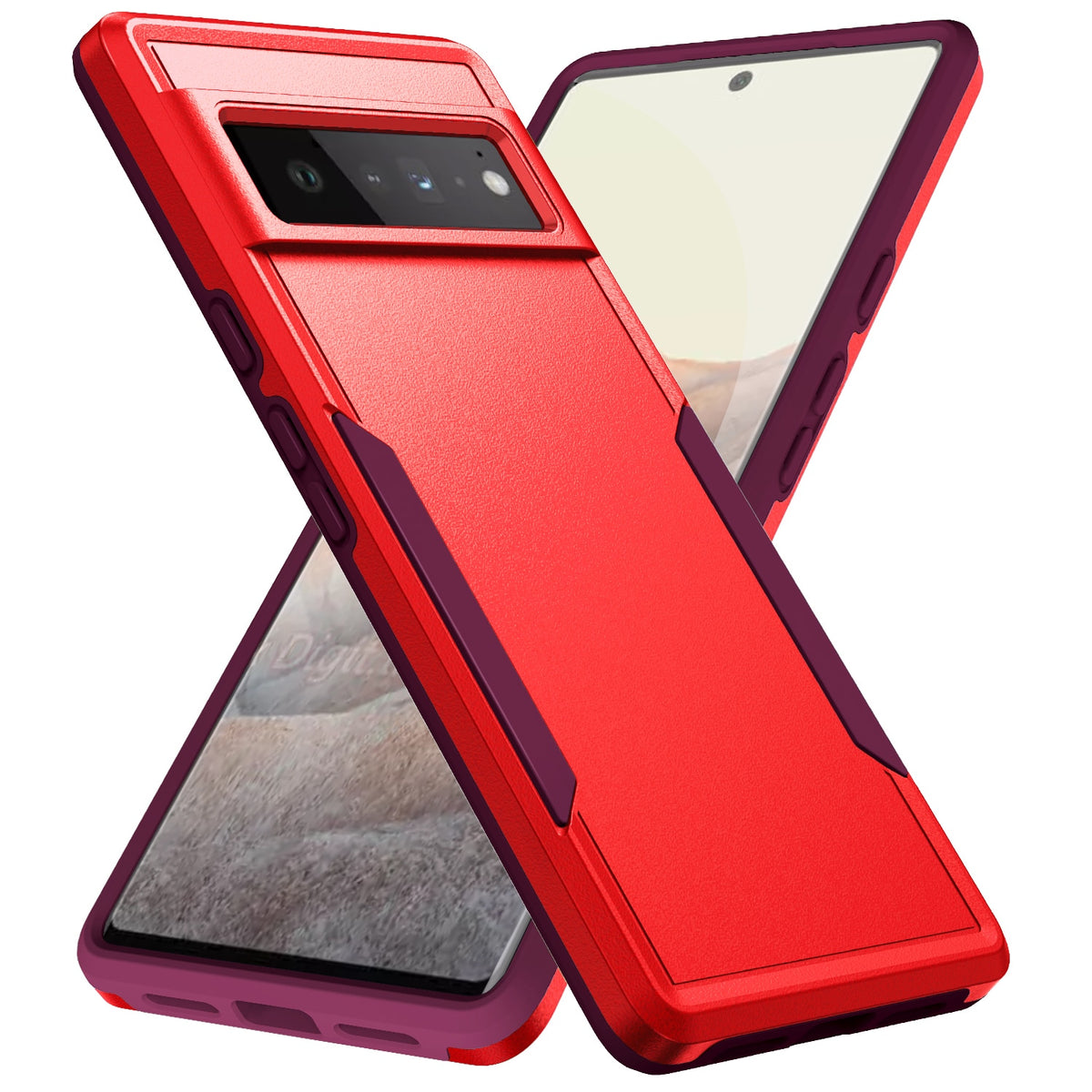 Deksel til Google Pixel 7 6 Pro 6A Soft TPU Hard Plastic Protective Back Cover Cqoue Fundas