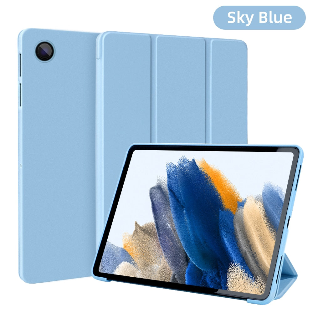 Deksel til Samsung Galaxy Tab A8 X205 X200 S6 Lite P610 P615 A7 A7 lite A8.0 A10.1 A10.5 smart-etui i kunstskinn