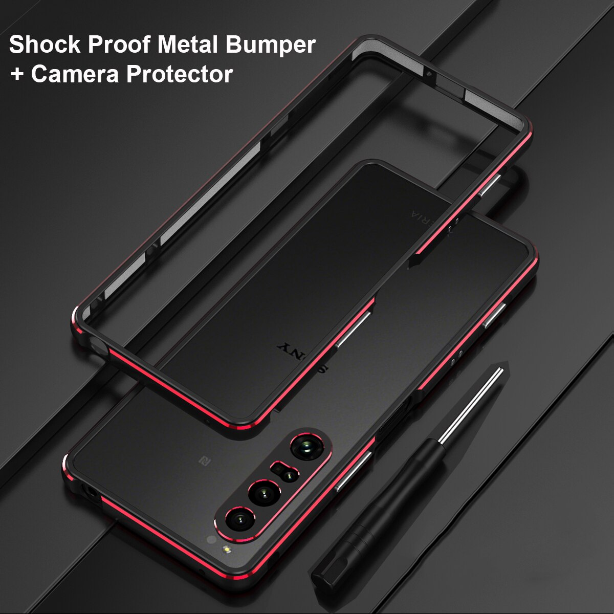 Deksel til Sony Xperia 1 IV 5 iii 10 iii XZ3 2 Metal Camera Protector Frame Phone Cover XA1 XA2 Shockproof Case