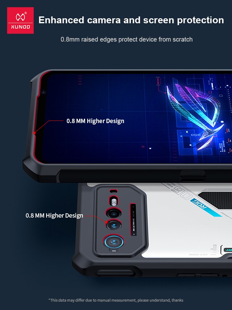 Deksel til Asus ROG Phone 6 6 Pro Case,Airbags Bumper Shockproof Shell,Transparent Back Cover For ASUS Rog Phone 5 6 Pro Case