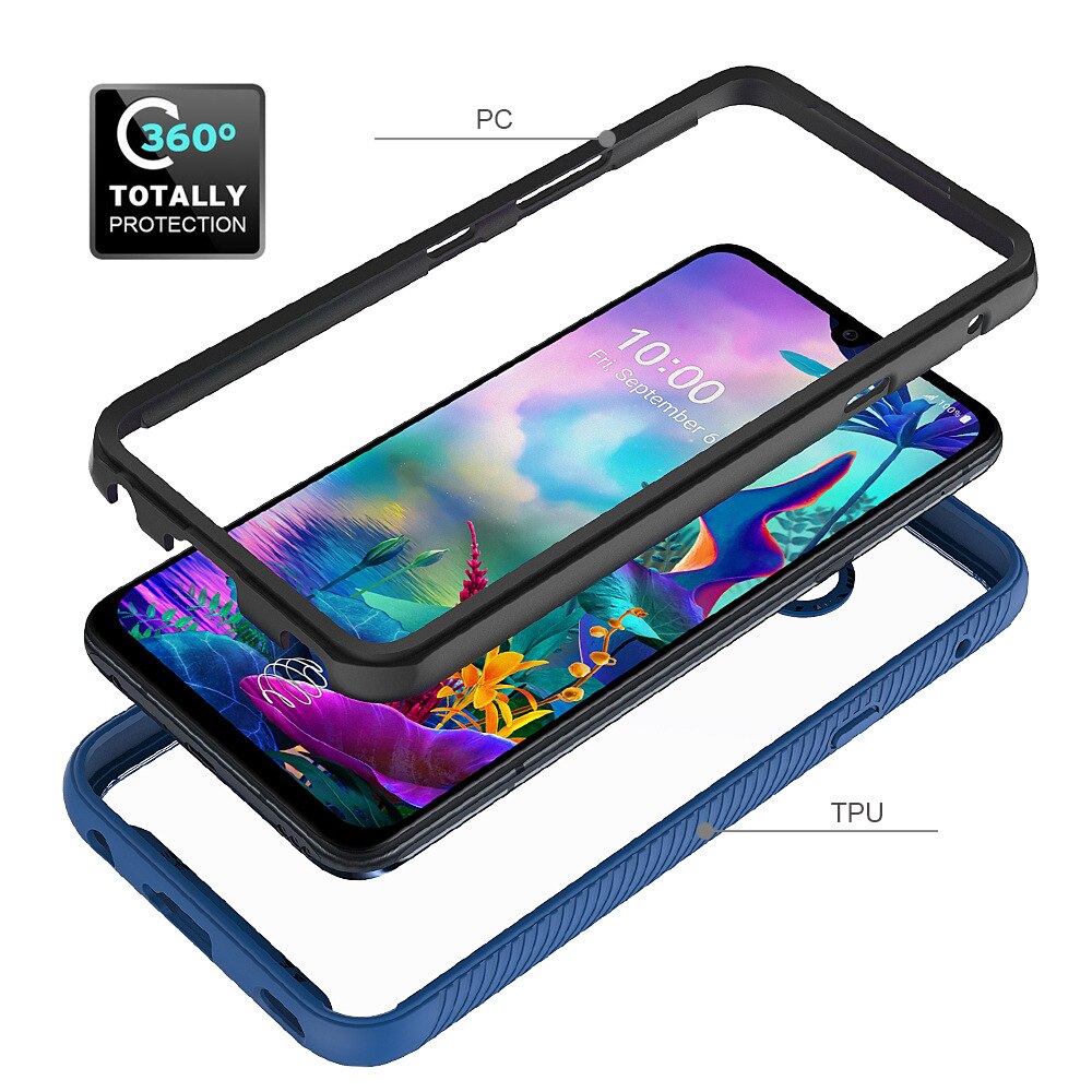 Deksel til LG G8X ThinQ / LG V50S ThinQ Funda Capa Two Layer Structure Hybrid Shockproof Shell Heavy Duty Phone Cover