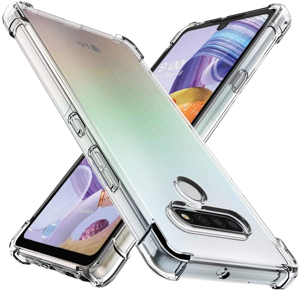 Deksel til LG Stylo 6 Case Clear Transparent Reinforced Corners TPU Shock-Absorption Flexible Cell Phone Cover for LG Stylo 6(Clear)
