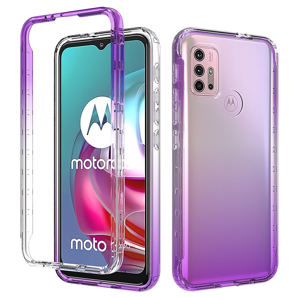 Deksel til Motorola Moto G30 G20 G10 G10 Power G60 G9 Power G9 Plus Full Protection Hard PC + Soft TPU Gradient Color Phone Cover