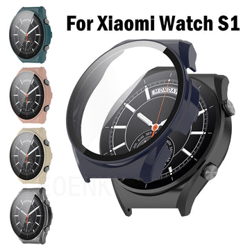 Deksel til Xiaomi Watch S1 Cases PC Protective Shell With Tempered Glass Smartwatch Case For Xiaomi Mi Watch S1