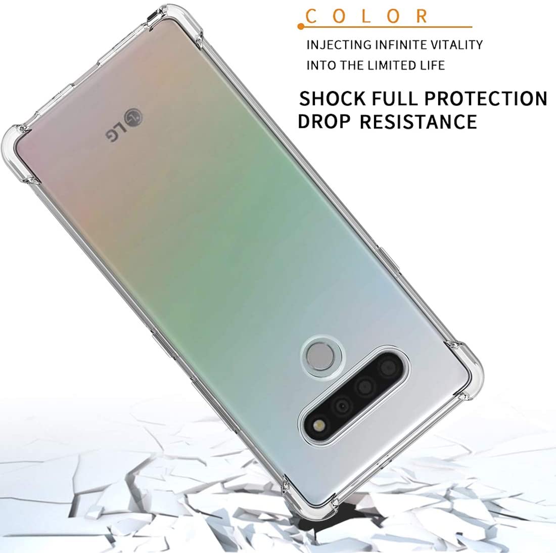 Deksel til LG Stylo 6 Case Clear Transparent Reinforced Corners TPU Shock-Absorption Flexible Cell Phone Cover for LG Stylo 6(Clear)
