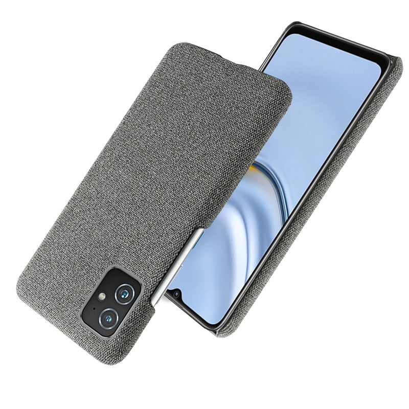 Deksel til ASUS ZenFone 8 чехол Hard PC Shockproof Woven Textile Fabric Cloth Back Cover For zenfone 8 Global 8 Flip Protective