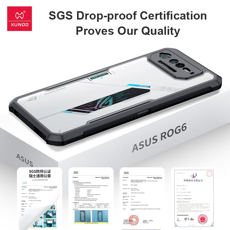 Deksel til Asus ROG Phone 6D Ultimate Case, Transparent Airbag Cover For ROG Phone 5 5S 6 6D Pro Ultimate Case