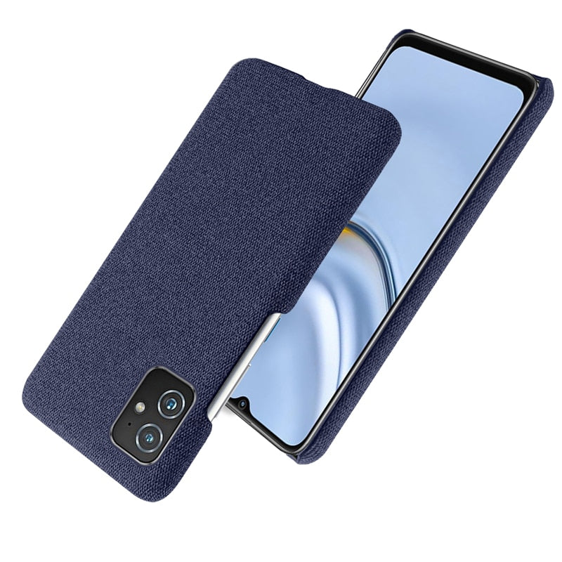 Deksel til ASUS ZenFone 8 чехол Hard PC Shockproof Woven Textile Fabric Cloth Back Cover For zenfone 8 Global 8 Flip Protective