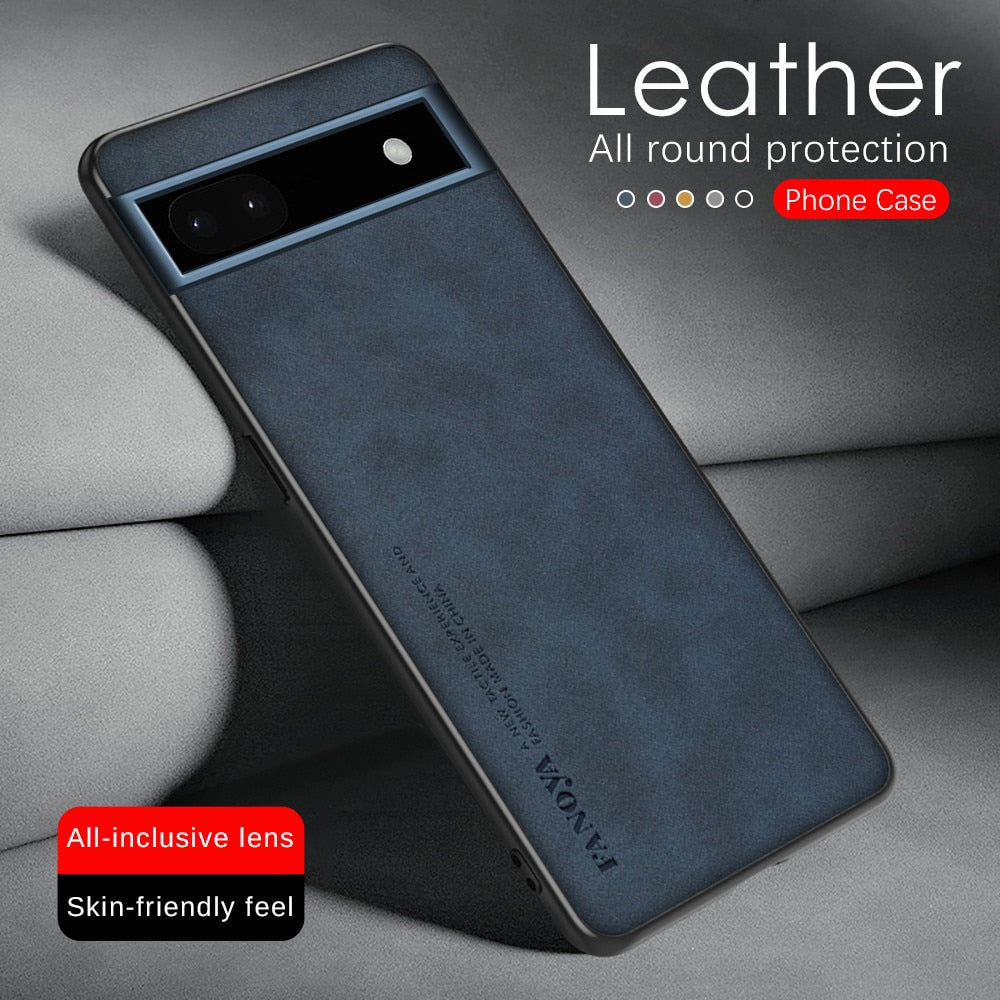 Deksel til Google Pixel 6 Pro Case Sheepskin Leather Silicone Phone Cover Pixel6 6A 6 A 6Pro Pixel6Pro 5G Camera Shockproof Coque Funda