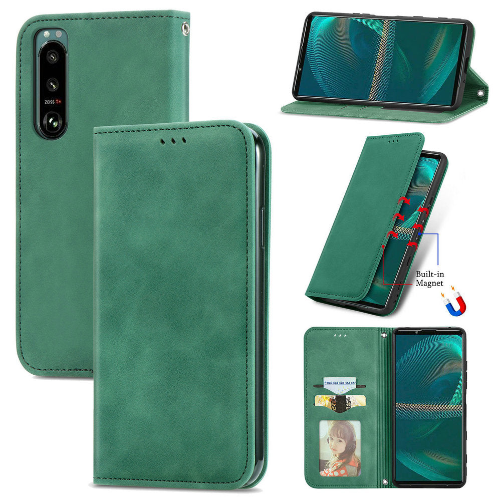 Deksel til Sony Xperia 1 IV 5G 2022 Luxury Case Smooth Leather Skin Feel Wallet Book Shell Xperia 10 III 5 II 10IV 1iv ACE Phone Cover